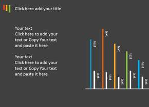 四色酷黑扁平化細(xì)柱狀PPT圖表