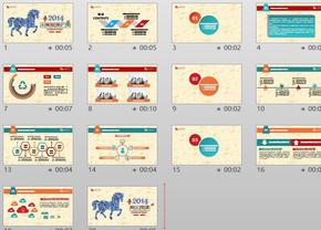 （靜態(tài)版）2014馬年特色商務工作總結匯報PPT模板