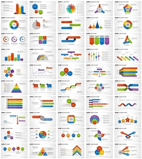 扁平化多色通用圖表大合集 彩色圖表列表關系循環(huán)關系圖表層次關系圖表矩陣圖表棱錐圖表 超值低價扁平化PPT 灰色的風