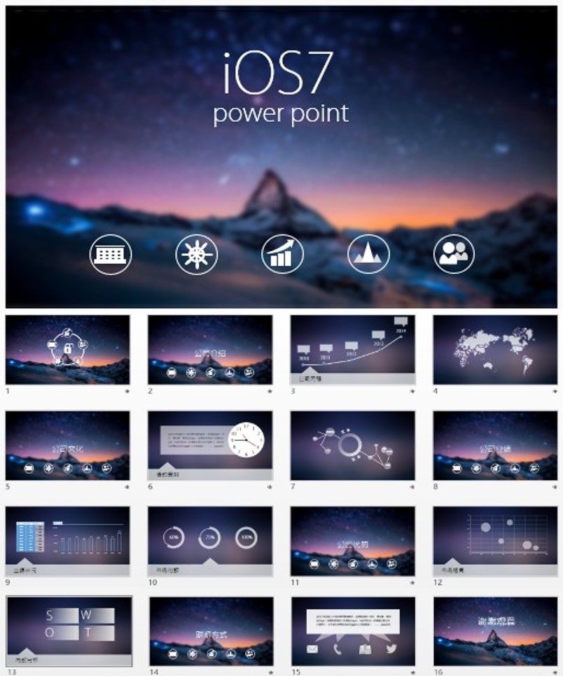 iOS風(fēng)格唯美動(dòng)態(tài)ppt商務(wù)模板