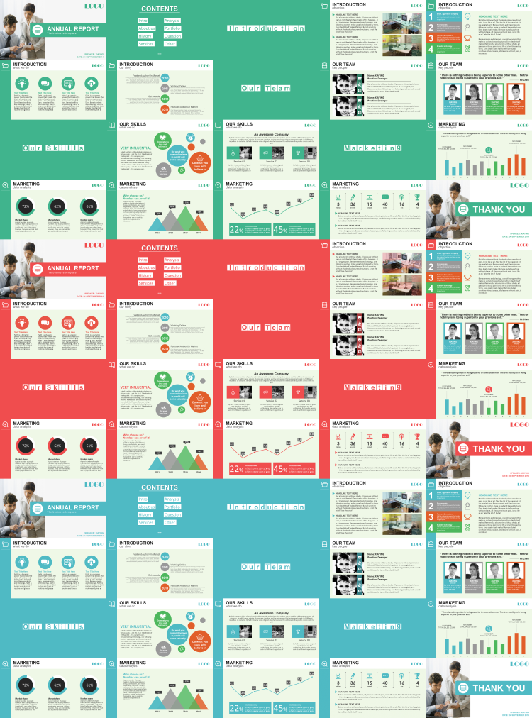 【Keynote模板】動態(tài)多彩匯報型商務年終報告Keynote模板