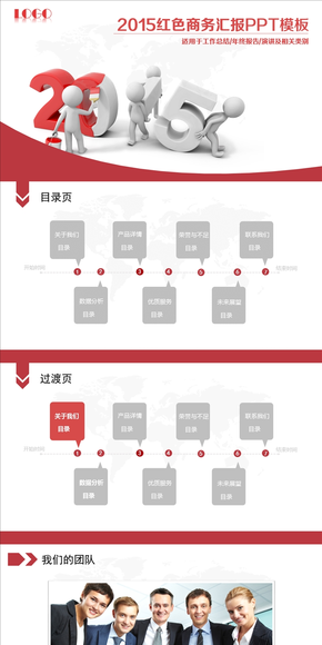 吉祥大氣年度總結類PPT模板