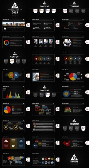 黑色簡(jiǎn)約風(fēng)格2015年終通用PPT模板