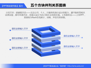 187_五個(gè)方塊并列關(guān)系圖表