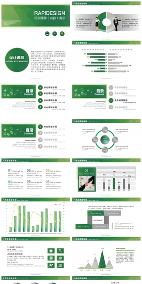 綠色培訓課件演講通用PPT演示模板