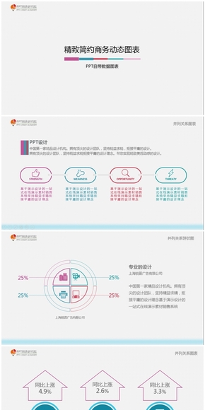 精致簡約動態(tài)商務(wù)ppt圖表