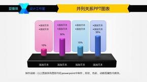 并列關(guān)系立體圓柱形PPT圖表