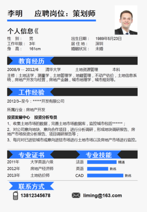 204_一頁紙商務(wù)風簡歷模板