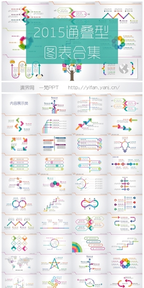 100套可編輯通疊型圖表合集（2015新款推薦）