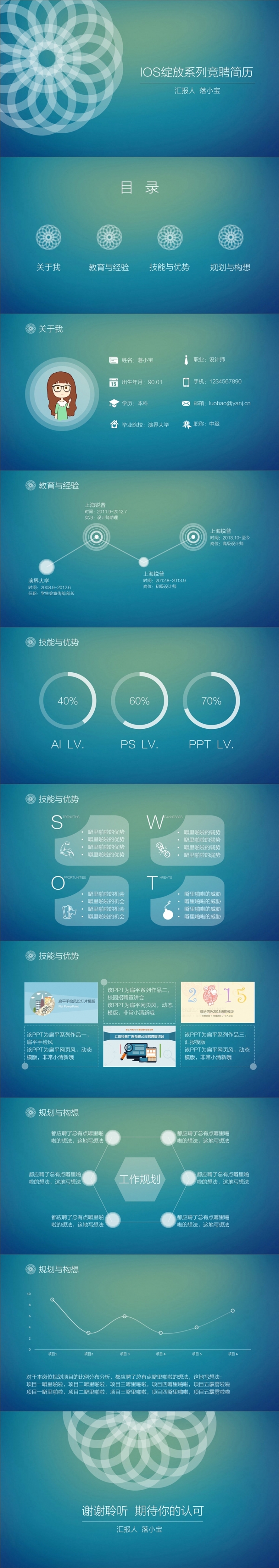 IOS綻放系列競(jìng)聘簡(jiǎn)歷（含四色）