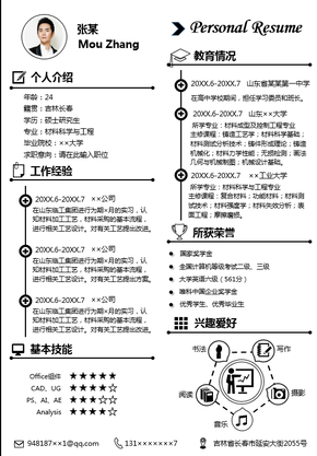一頁紙巨簡(jiǎn)A4單頁可打印編輯個(gè)人簡(jiǎn)歷