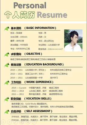 一頁紙超級(jí)簡(jiǎn)個(gè)人求職簡(jiǎn)歷模板