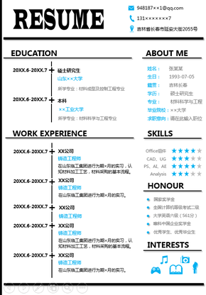 一頁(yè)紙巨簡(jiǎn)A4單頁(yè)可打印編輯個(gè)人簡(jiǎn)歷