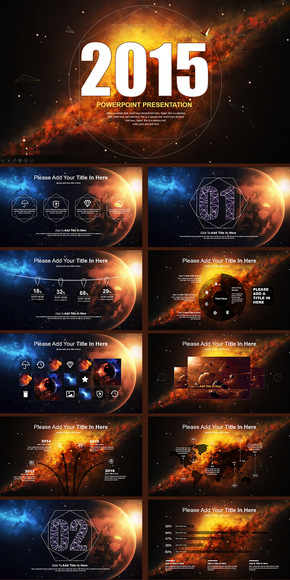 2015商務大氣星空閃耀動態(tài)ppt模板