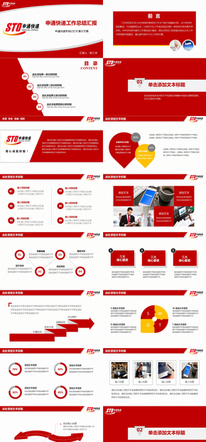簡約工作匯報總結(jié)物流運輸申通快遞ppt模板