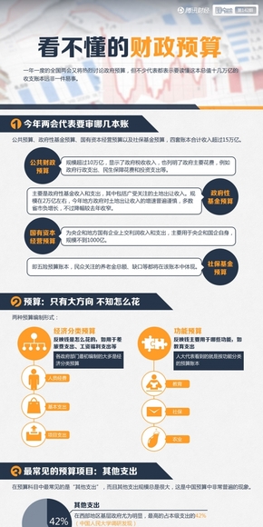 【演界信息圖表】扁平卡通-看不懂的財(cái)政預(yù)算