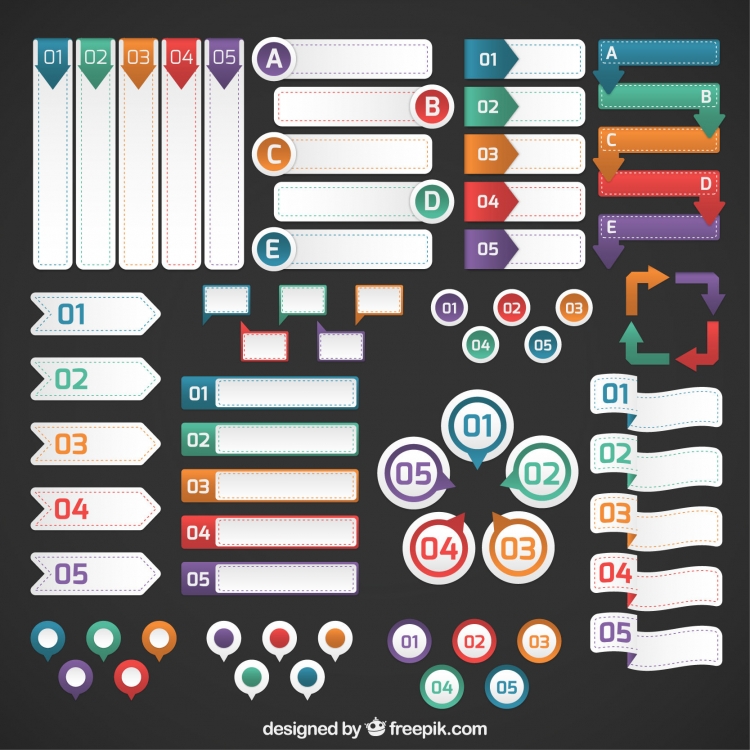 【演界信息圖表】多彩信息圖表素材-信息圖表標題