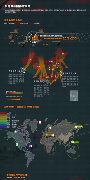 【演界網(wǎng)獨(dú)家信息圖表】地圖-候鳥(niǎo)遷徙死亡地圖