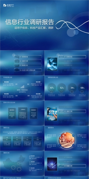 信息科技行業(yè)產品調研報告PPT模板