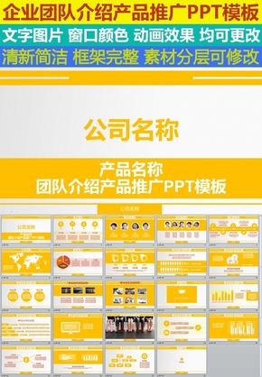 公司企業(yè)團隊介紹產品推廣PPT模板