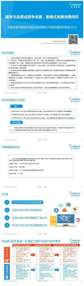 【演界信息圖表】【中國互聯(lián)網(wǎng)餐飲外賣生活社區(qū)細分市場專題研究報告2015】