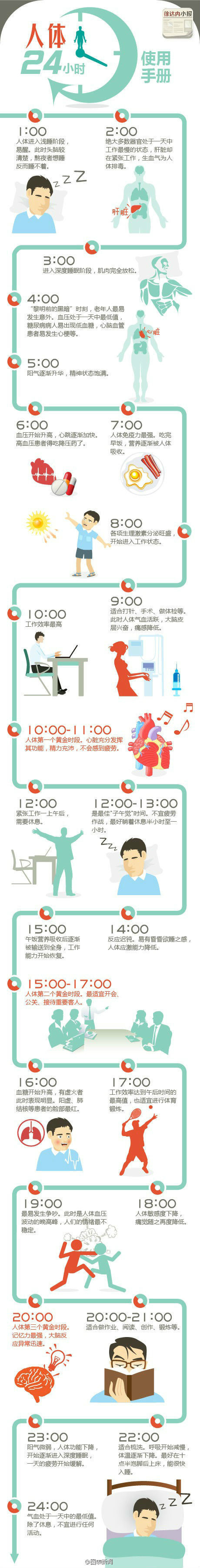 『演界信息圖標(biāo)』扁平風(fēng)格—人體24小時使用手冊