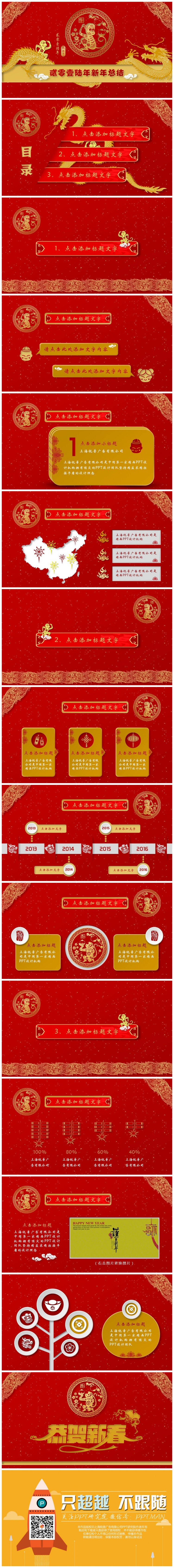 【栗咖出品】2016年猴年新春微立體中國(guó)風(fēng)總結(jié)計(jì)劃匯報(bào)模板