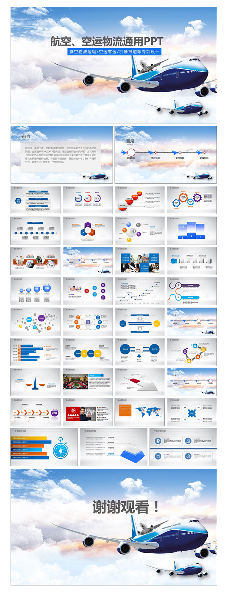 航空、航空物流物流通用PPT設(shè)計(jì)