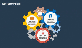 【演界信息圖表】扁平化-齒輪三項并列關系