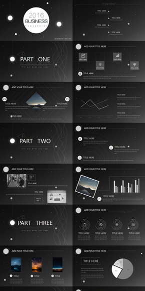 2016簡潔黑白商務(wù)PPT