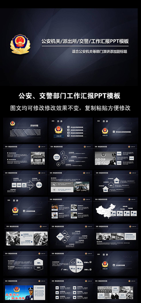 公安系統(tǒng)工作報告PPT模板