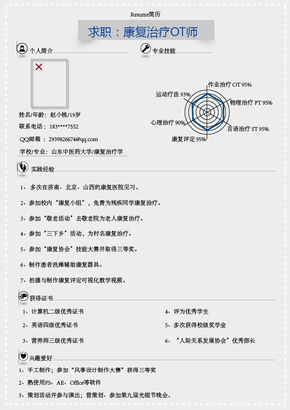 【演界網信息圖表】陰影醫(yī)藥-康復治療師簡歷