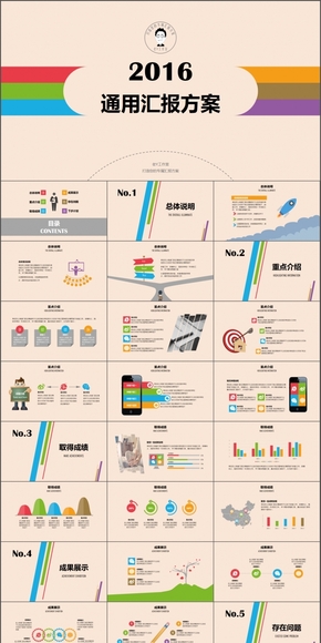 【多彩清新】總結匯報通用匯報方案