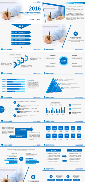 2016年猴年簡約通用工作報(bào)告年終總結(jié)工作匯報(bào)述職報(bào)告PPT模板