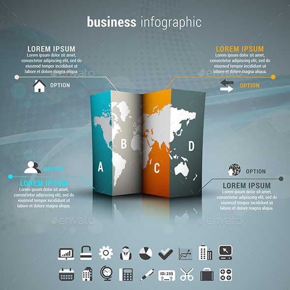 【演界信息圖表】扁平-地圖商務圖表
