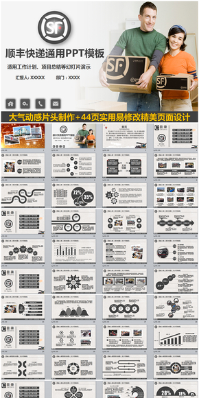 順豐快速順豐速遞物流通用PPT模板