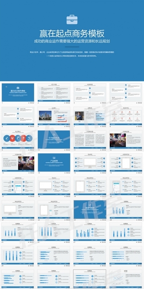 簡約藍色大氣企業(yè)多數(shù)據(jù)匯報ppt模板