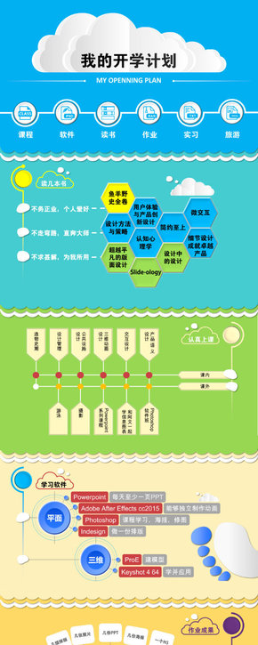 扁平化計(jì)劃類(lèi)多色PPT