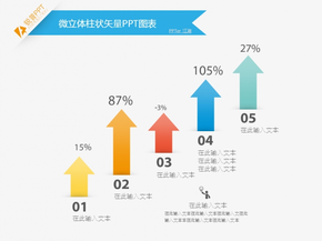 微立體柱狀矢量PPT圖表