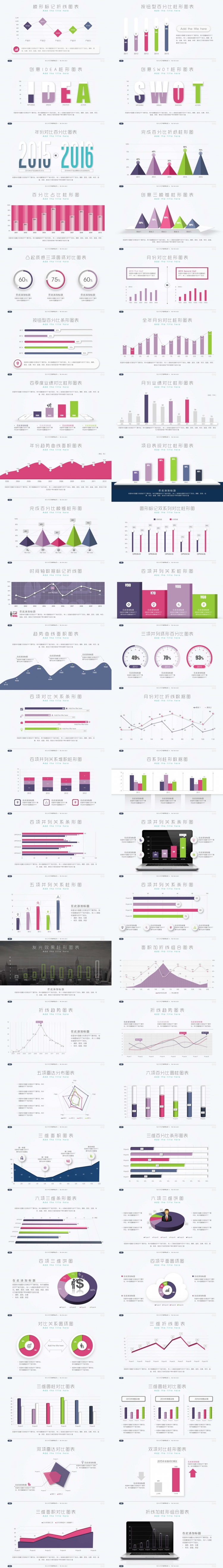 【excel数据图表系列】第二季合集-50张微立体可编辑数据图表合集