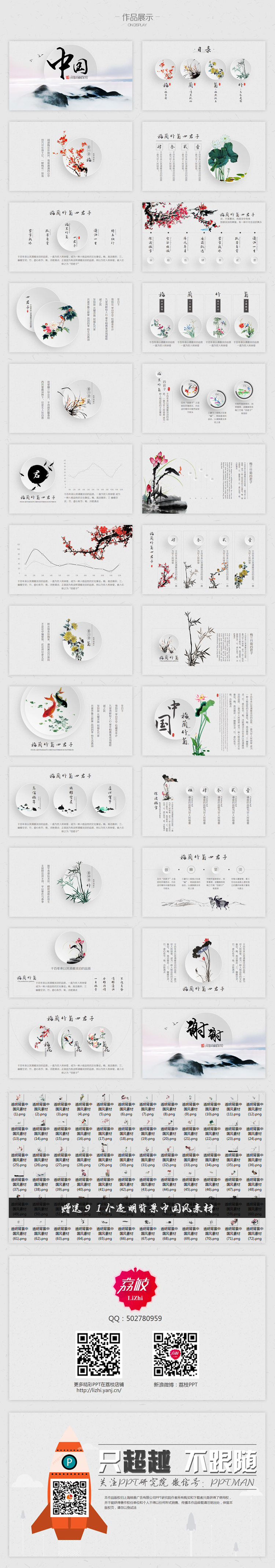 梅兰竹菊·中国风模板系列