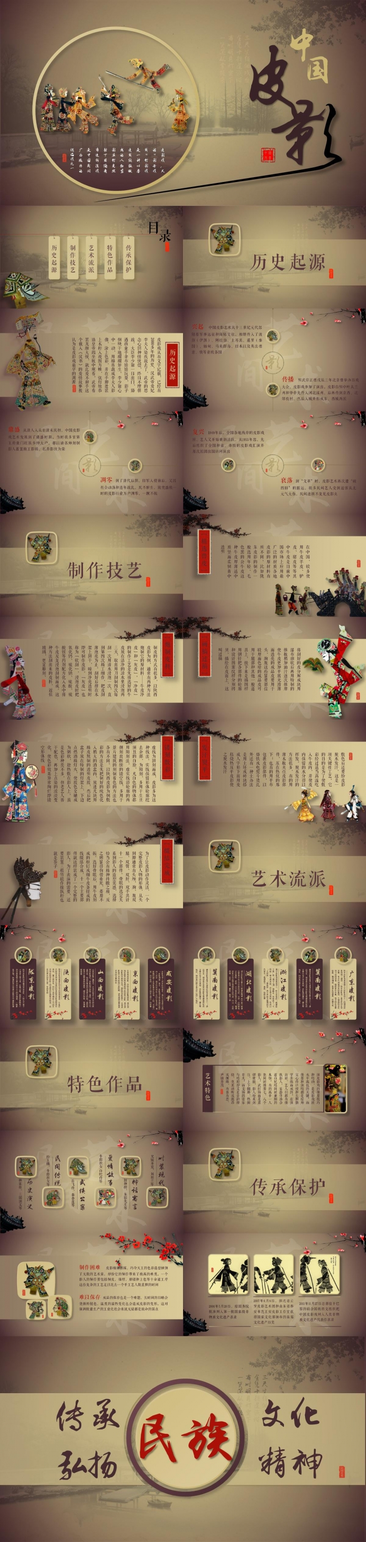 微立體中國風(fēng)皮影藝術(shù)PPT