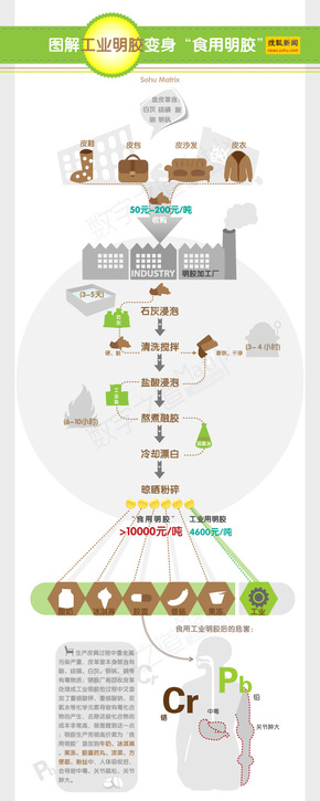 【演界信息圖表】扁平化-圖解工業(yè)明膠變身“食用明膠”