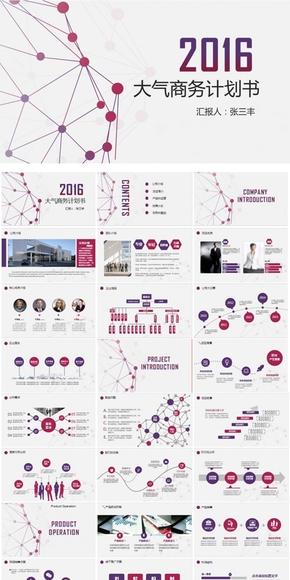 紫色精美商務大氣商業(yè)計劃書ppt模板