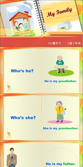 幼兒小學英語我的家人《My Family》PPT課件游戲化通用版