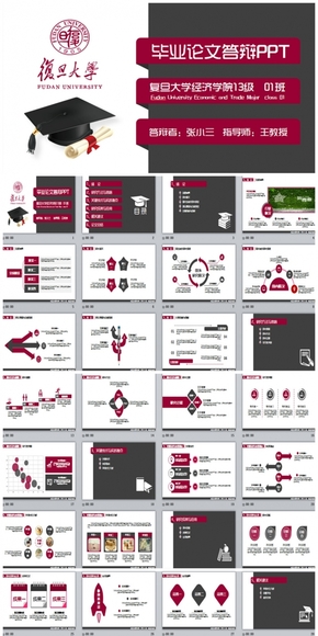 紅色大氣學院風畢業(yè)論文答辯PPT