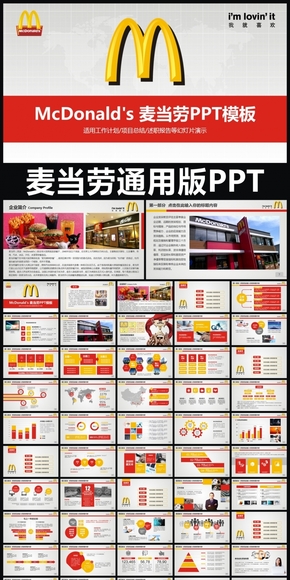 McDonalds麥當勞企業(yè)簡介動態(tài)PPT專用模板  述職報告 工作總結(jié) 工作匯報 年終總結(jié) 新年計劃