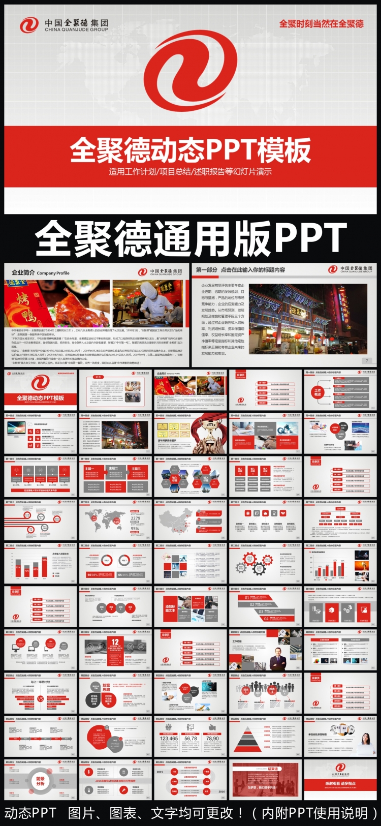 中國北京全聚德集團(tuán)通用版動態(tài)PPT專用模板  述職報(bào)告 工作總結(jié) 工作匯報(bào) 年終總結(jié) 新年計(jì)劃