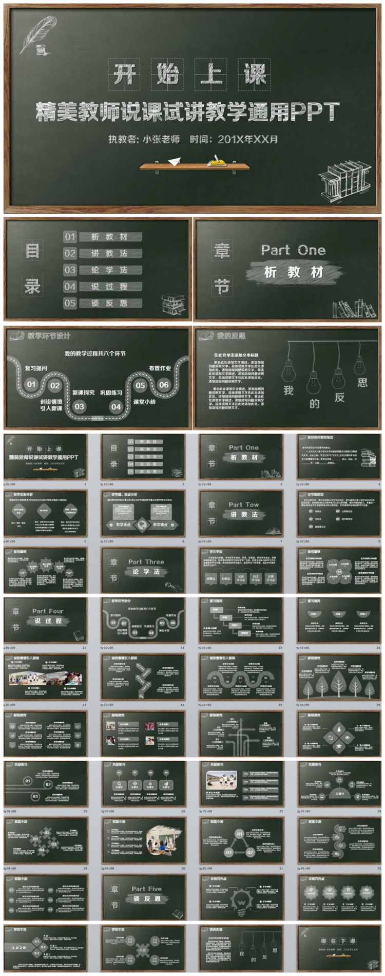 動(dòng)感黑板風(fēng)說課試講教育教學(xué)通用PPT