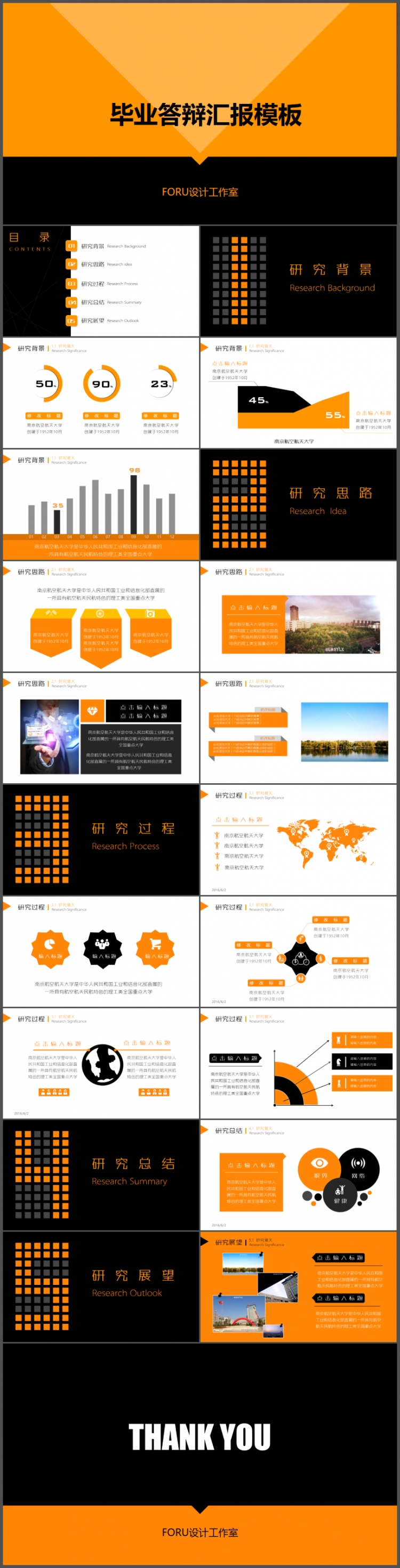 畢業(yè)答辯橙黑系模板